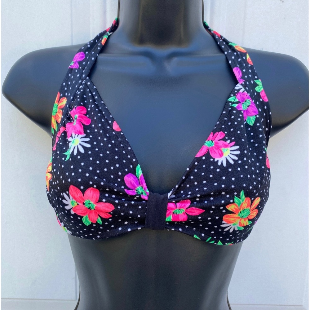 Vintage 1970s Maxine of Hollywood Floral Bikini Top
